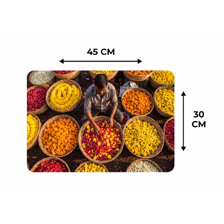 Placemat - 6 stuks - Bloemen - Markt - Kleurrijk — 3