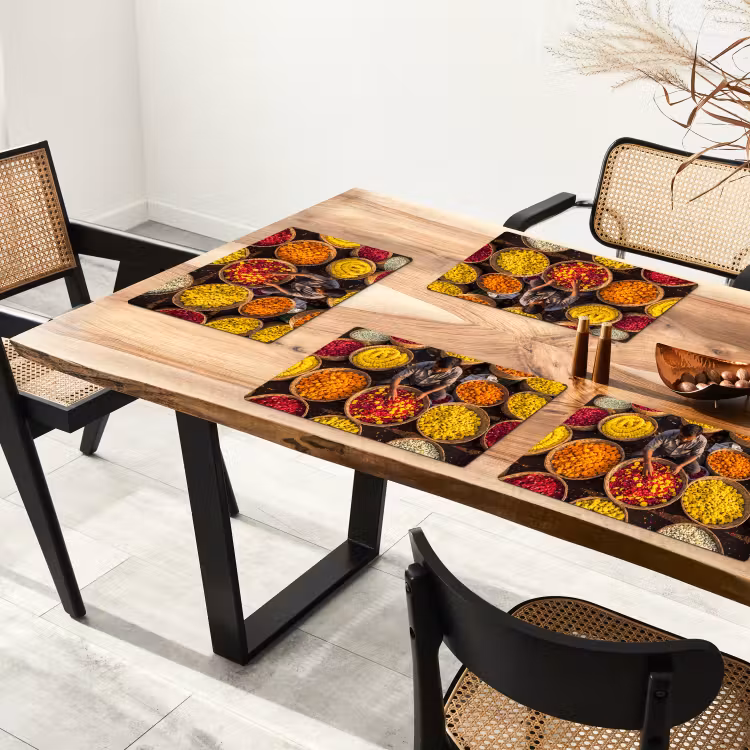 Placemat - 6 stuks - Bloemen - Markt - Kleurrijk — 5