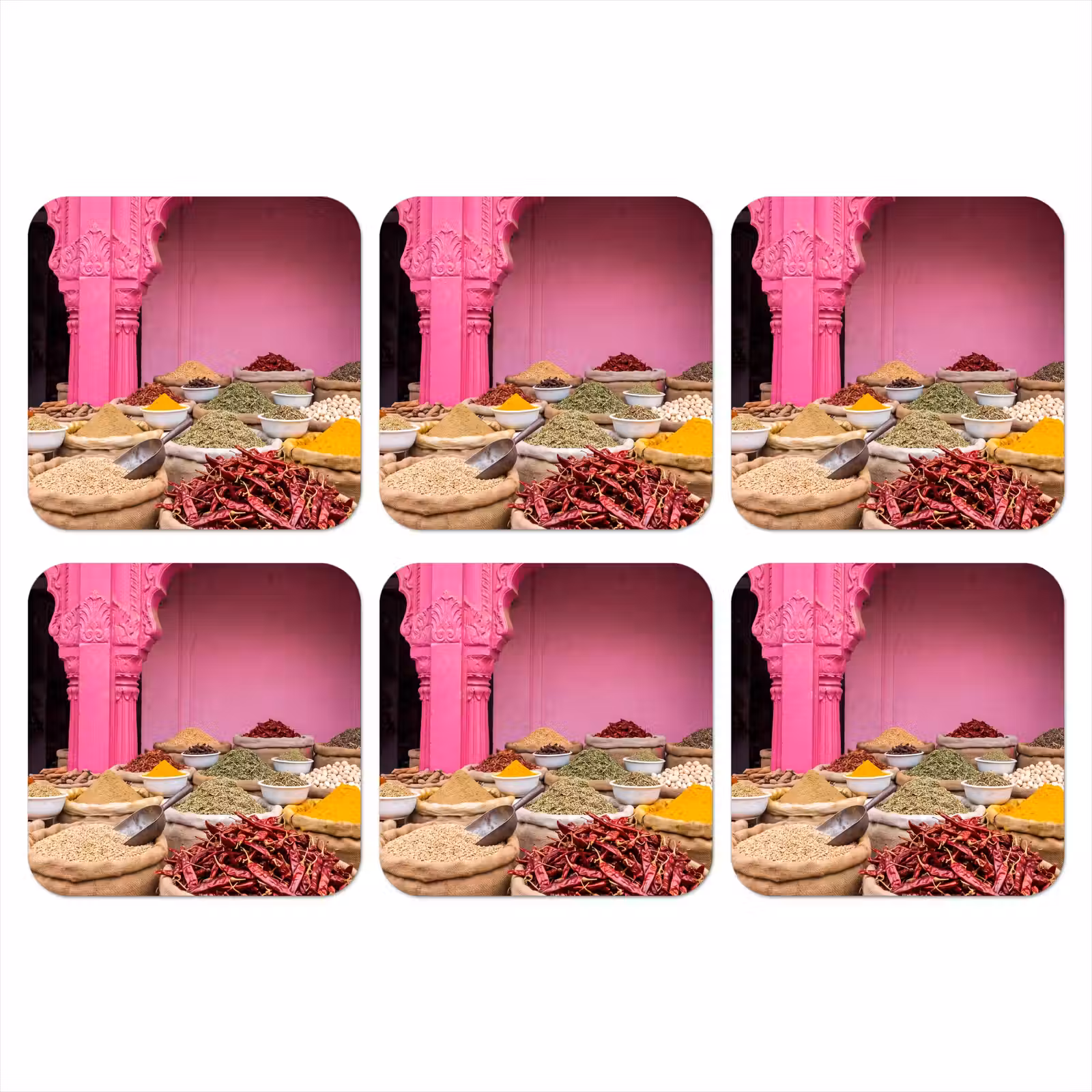 Onderzetter - Kruiden - Markt - Roze — 1
