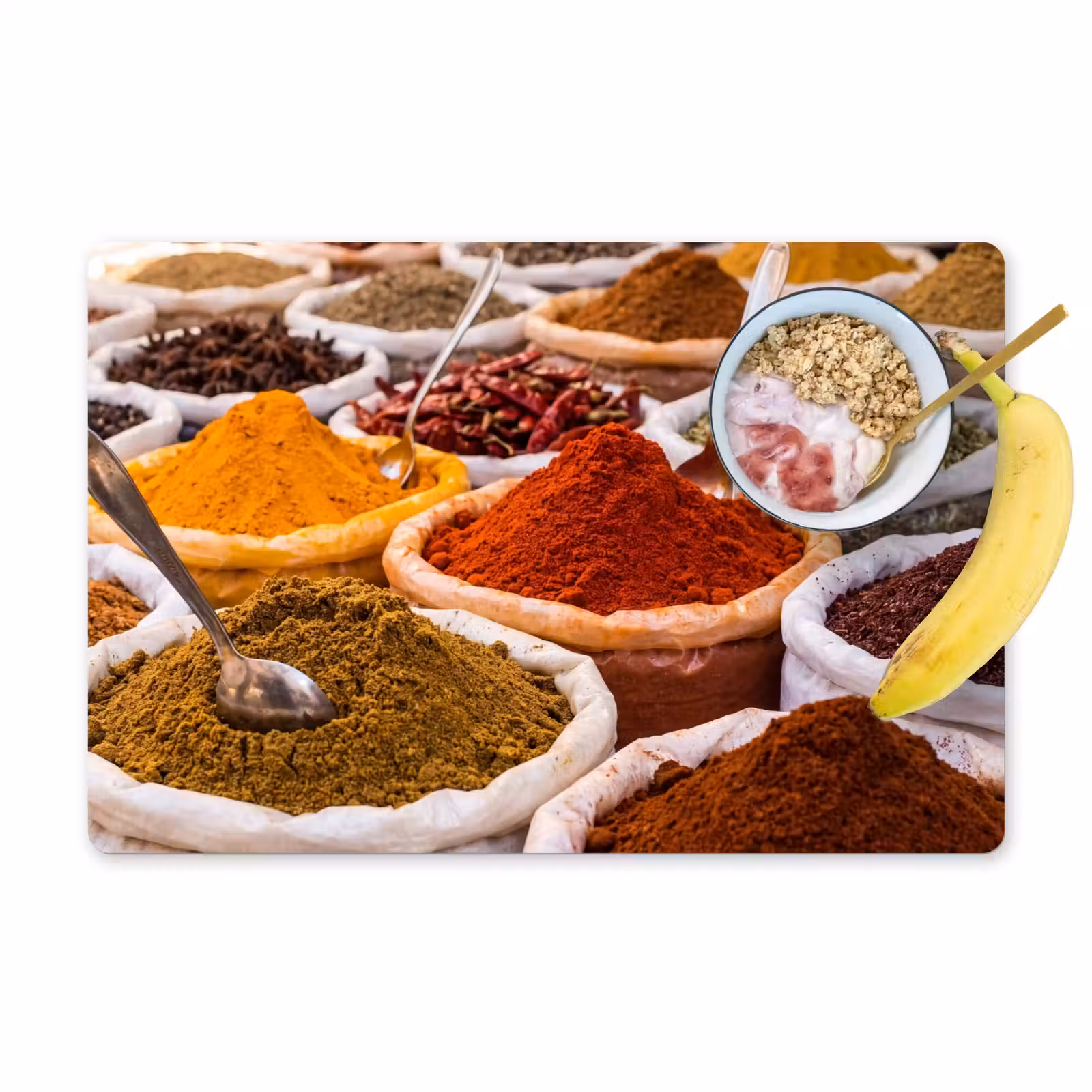 Placemat - 6 stuks - Kruiden - Markt - Eten — 1