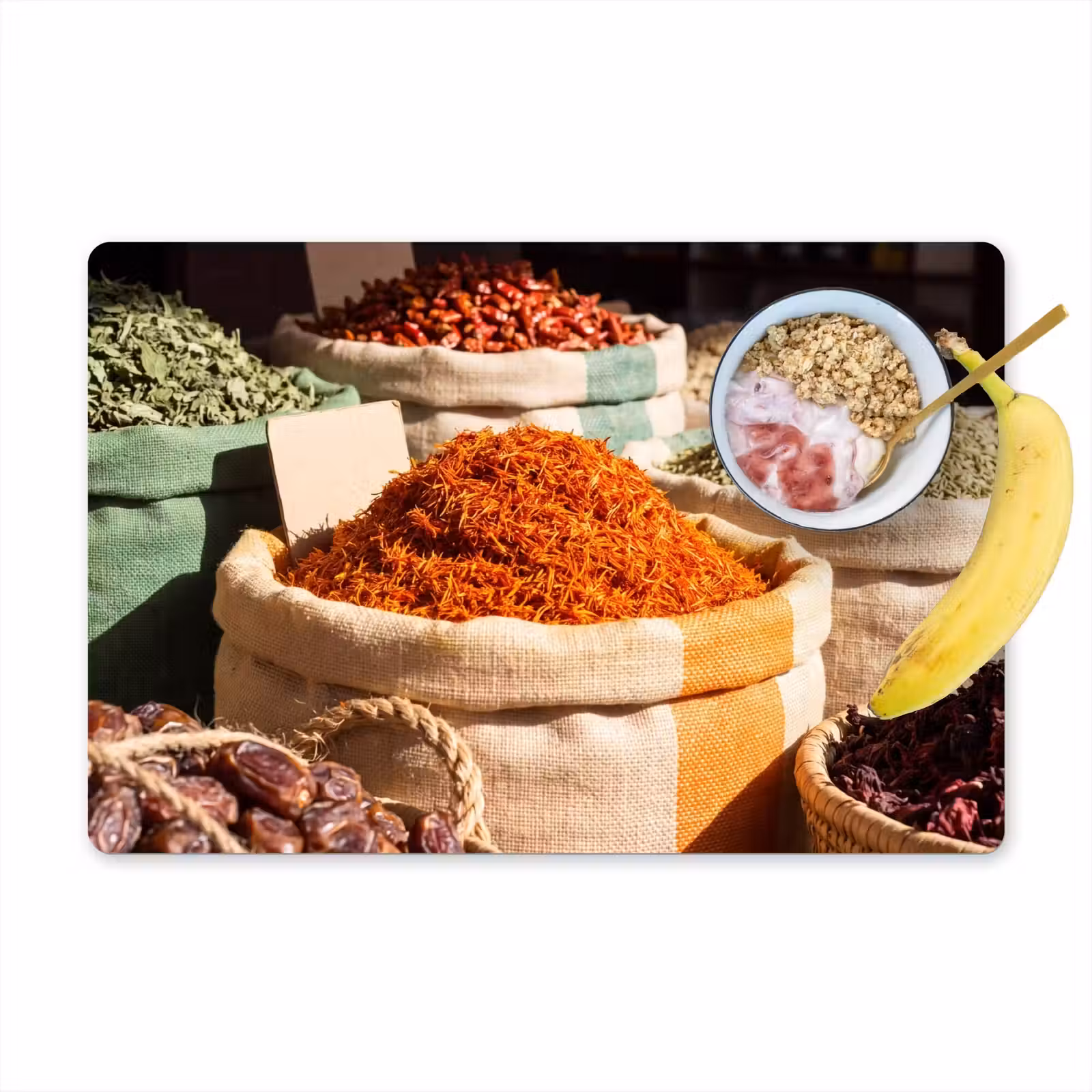 Placemat - 6 stuks - Kruiden - Markt - Kleurrijk — 1