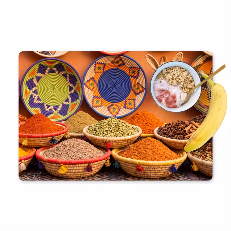 Placemat - 6 stuks - Eten - Kleurrijk - Cultuur — 1