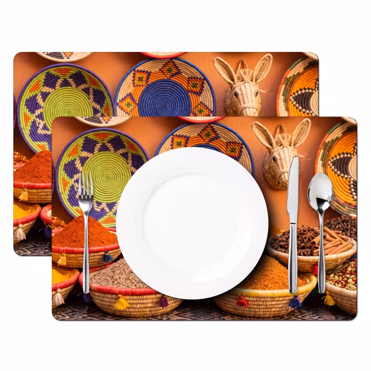 Placemat - 6 stuks - Eten - Kleurrijk - Cultuur — 2