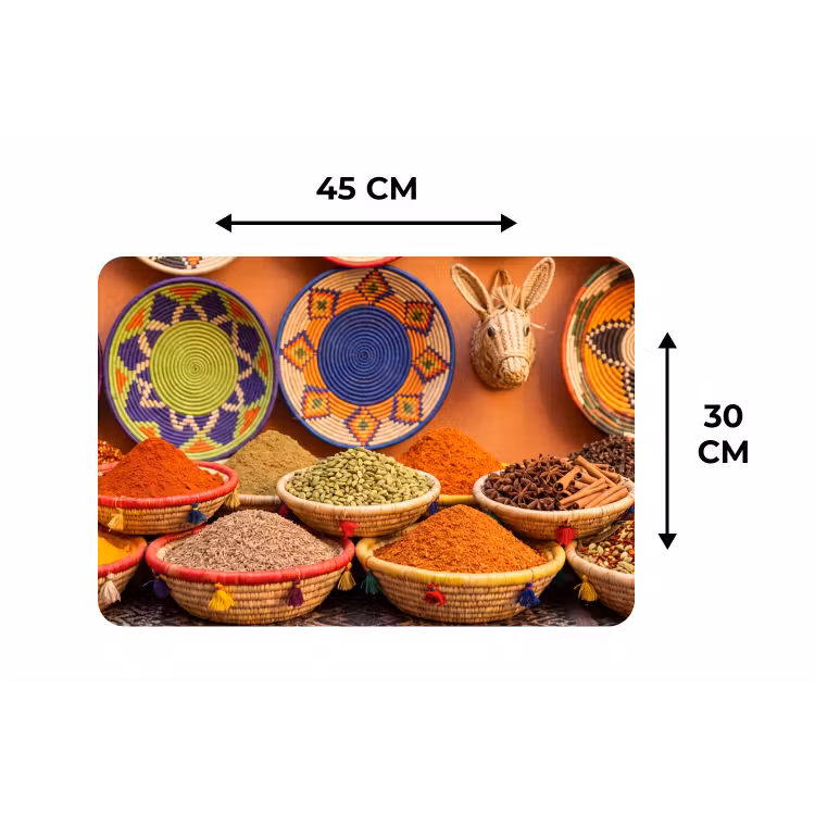 Placemat - 6 stuks - Eten - Kleurrijk - Cultuur — 3