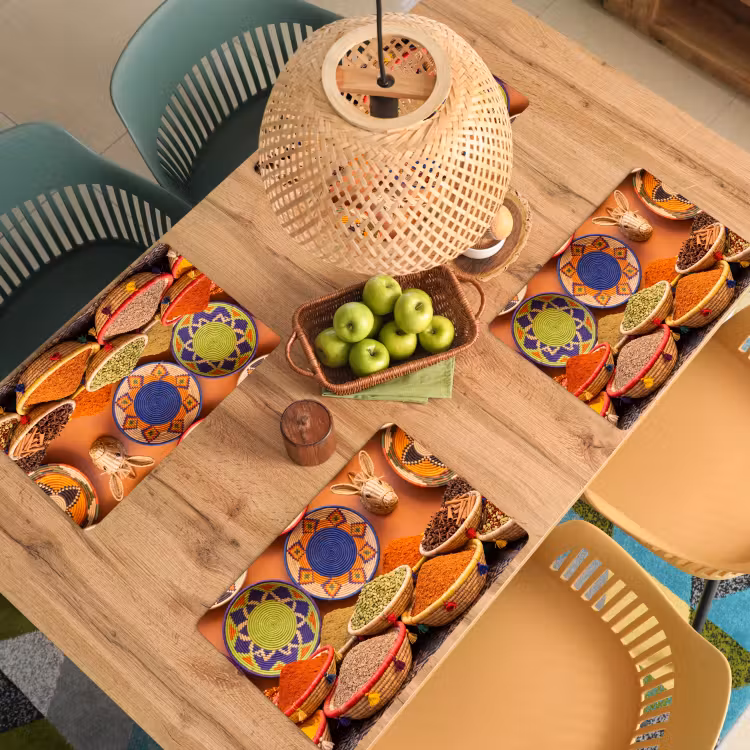 Placemat - 6 stuks - Eten - Kleurrijk - Cultuur — 6