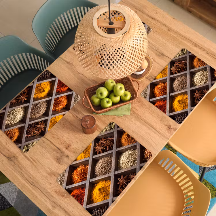 Placemat - 6 stuks - Kruiden - Houten - Eten — 6