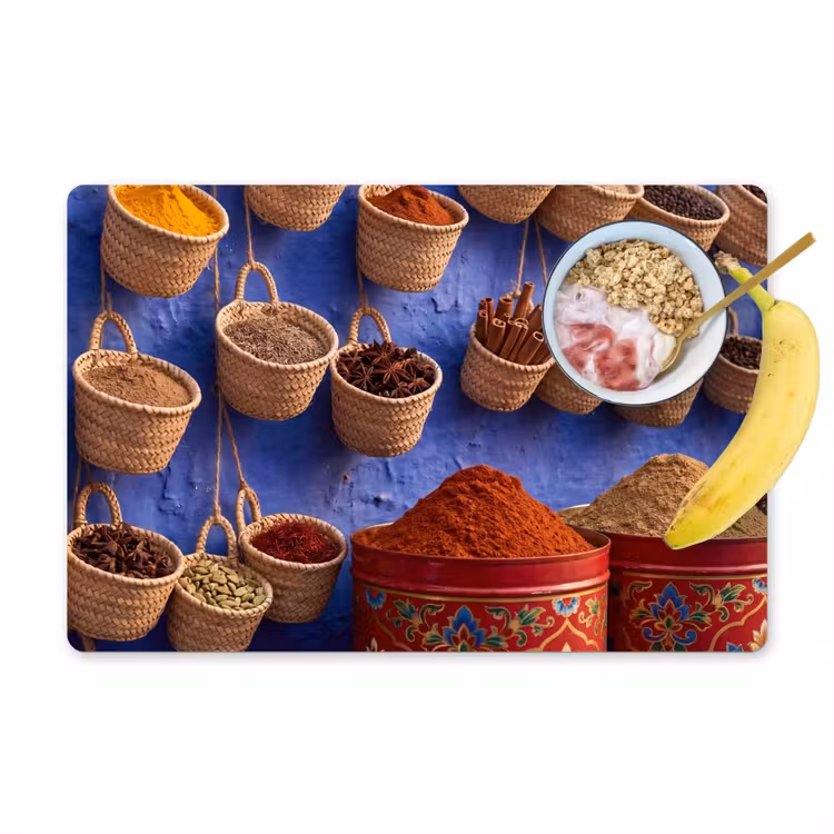 Placemat - 6 stuks - Kruiden - Manden - Markt — 1