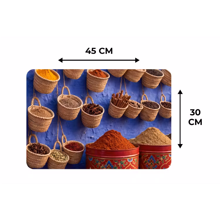 Placemat - 6 stuks - Kruiden - Manden - Markt — 3