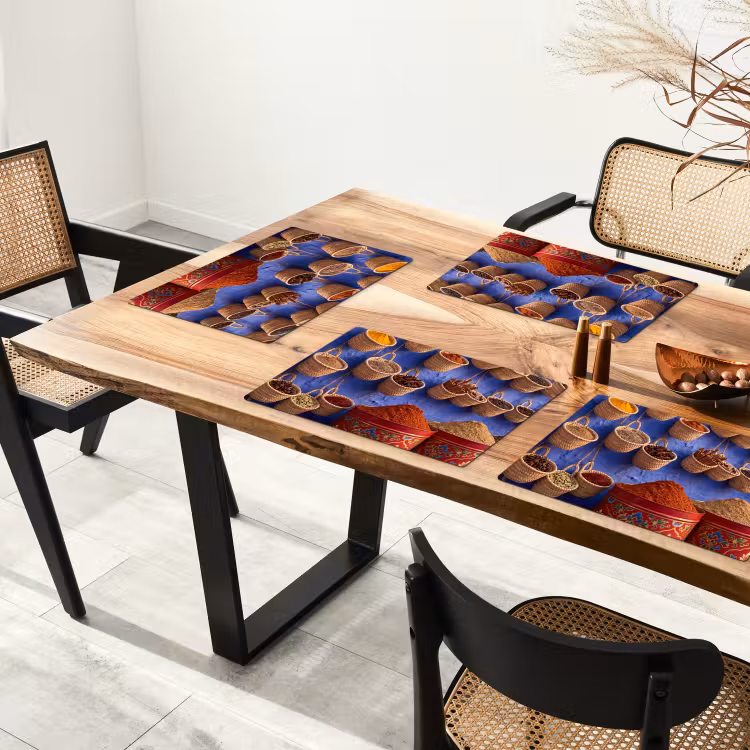 Placemat - 6 stuks - Kruiden - Manden - Markt — 5
