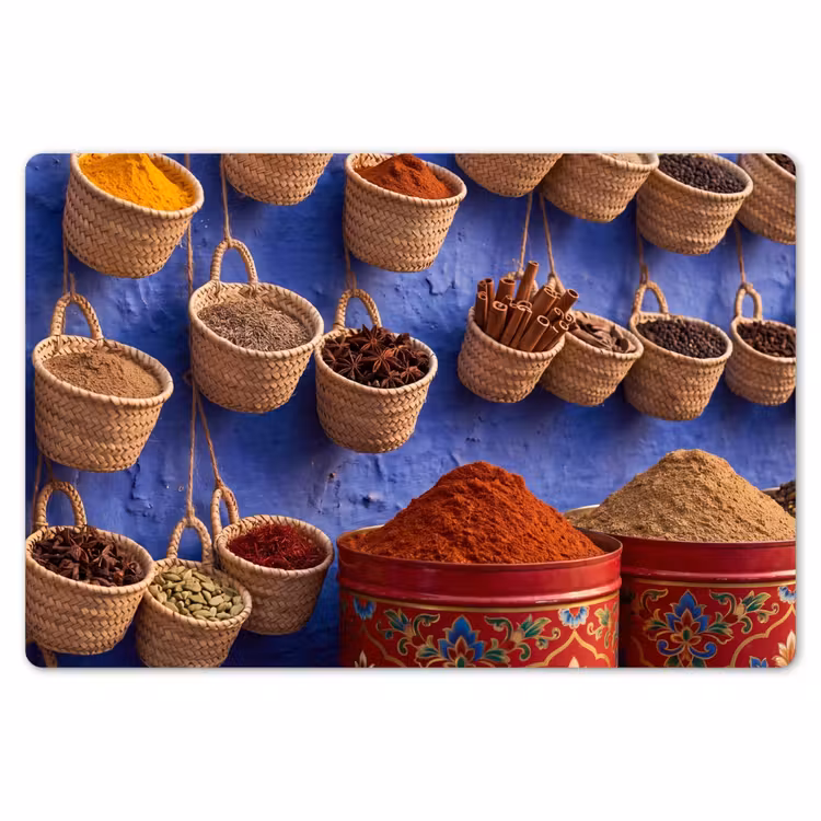 Placemat - 6 stuks - Kruiden - Manden - Markt — 7