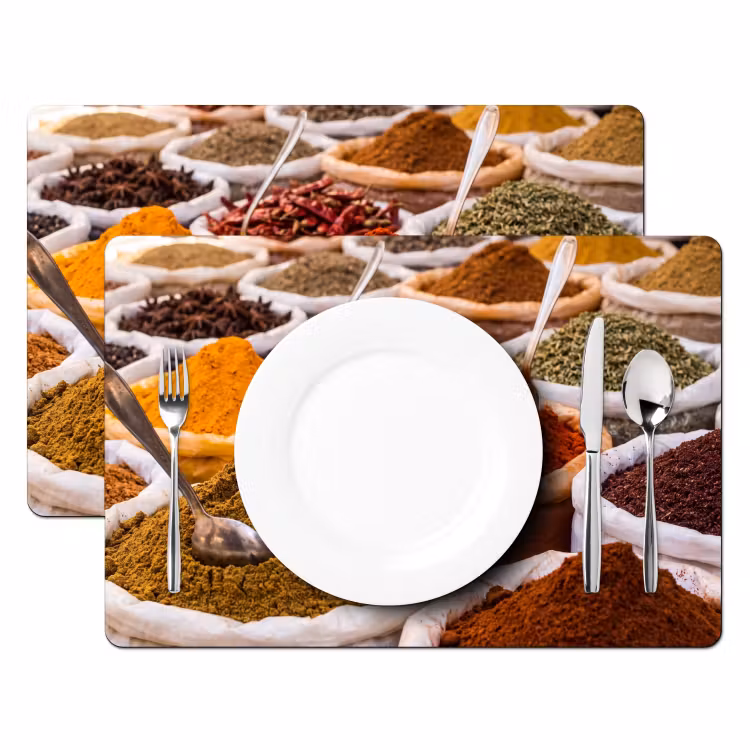 Placemat - 6 stuks - Kruiden - Markt - Eten — 2