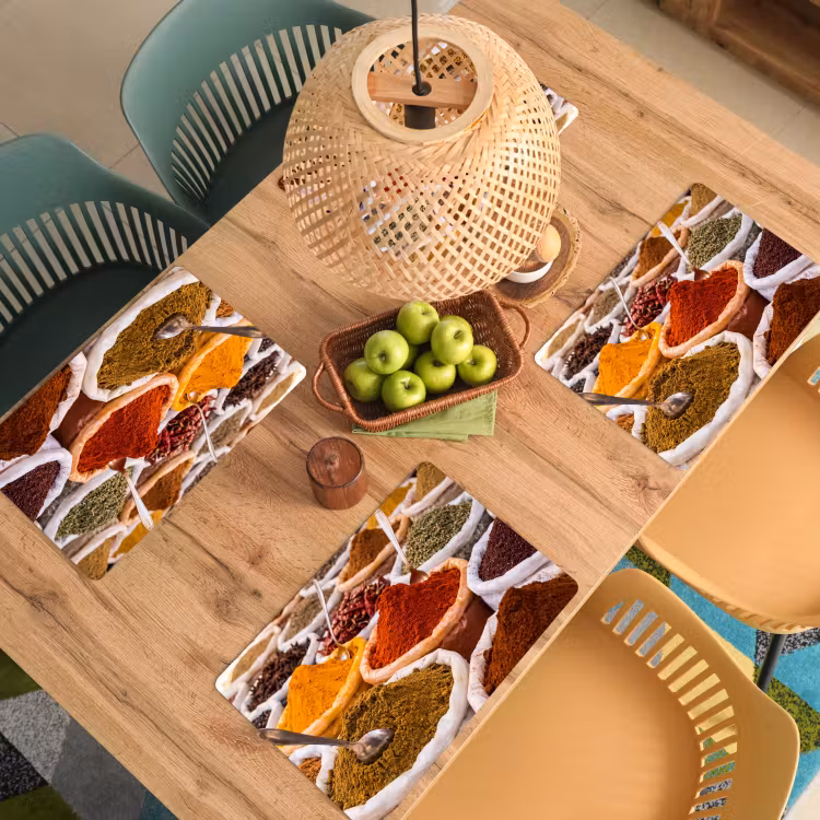 Placemat - 6 stuks - Kruiden - Markt - Eten — 6