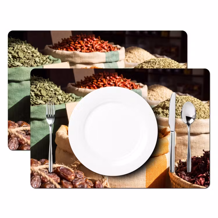 Placemat - 6 stuks - Kruiden - Markt - Kleurrijk — 2