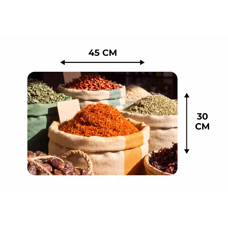 Placemat - 6 stuks - Kruiden - Markt - Kleurrijk — 3