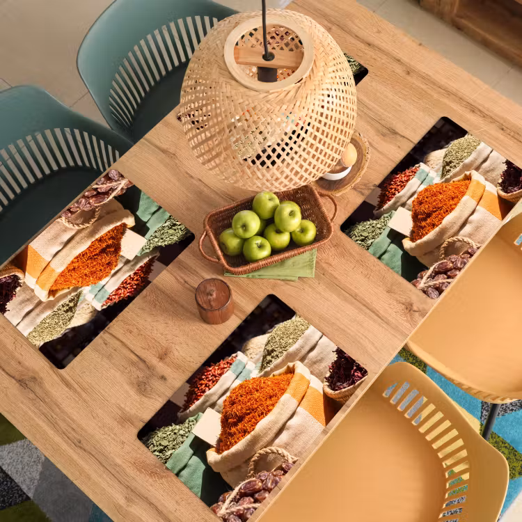 Placemat - 6 stuks - Kruiden - Markt - Kleurrijk — 6