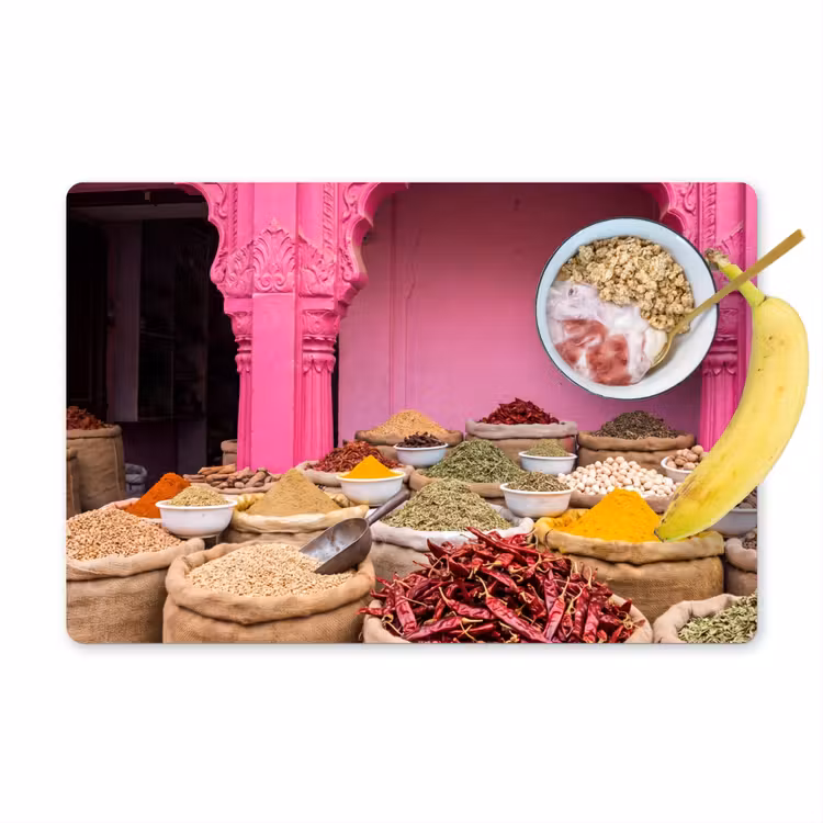 Placemat - 6 stuks - Kruiden - Markt - Roze — 1