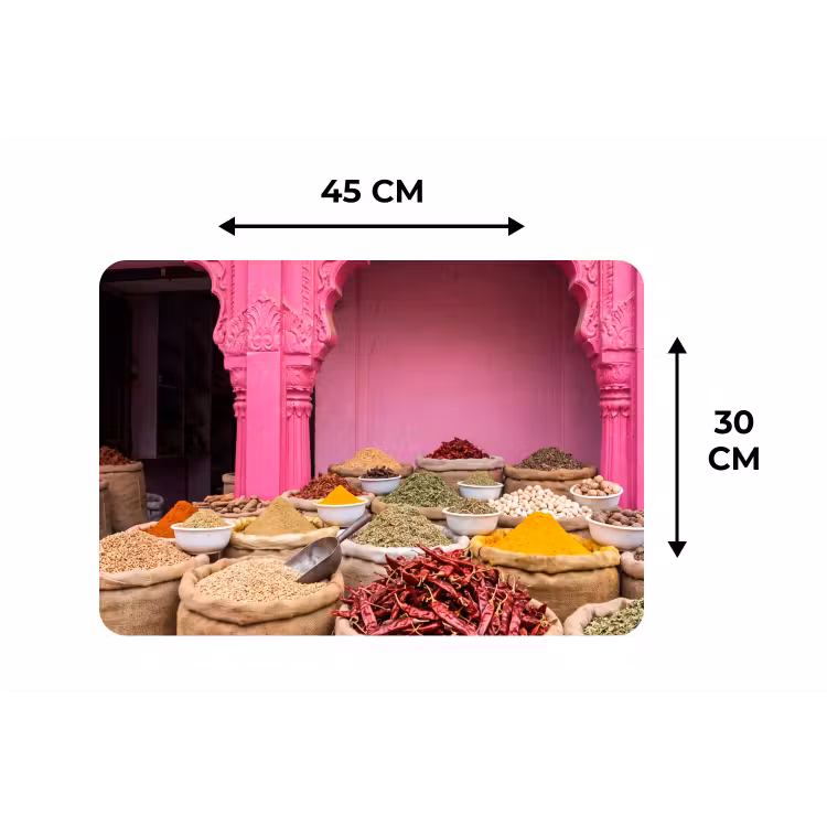 Placemat - 6 stuks - Kruiden - Markt - Roze — 3