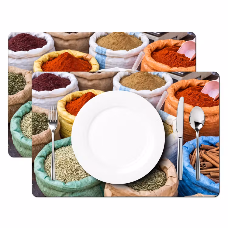 Placemat - 6 stuks - Kruiden - Zakken - Markt — 2