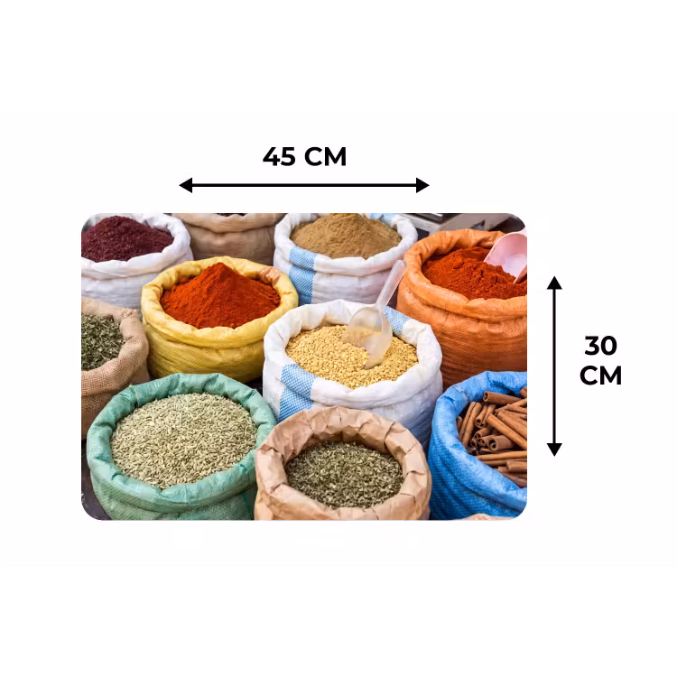Placemat - 6 stuks - Kruiden - Zakken - Markt — 3
