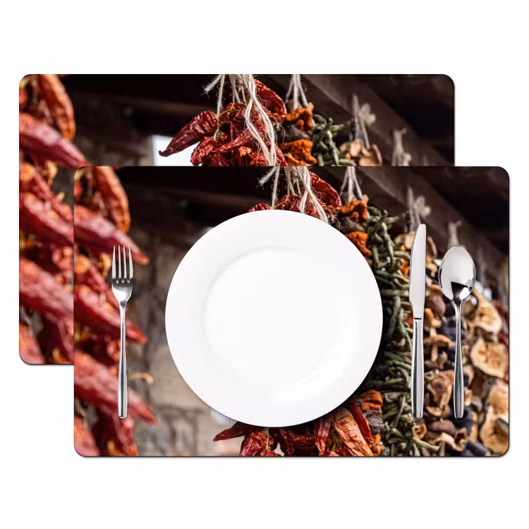 Placemat - 6 stuks - Rode pepers - Eten — 2