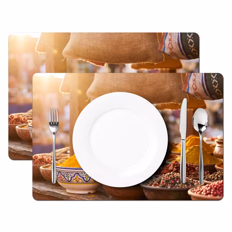 Placemat - 6 stuks - Specerijen - Markt - Kleurrijk — 2