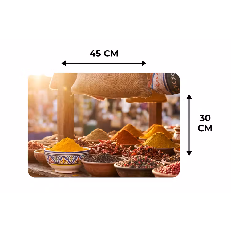 Placemat - 6 stuks - Specerijen - Markt - Kleurrijk — 3