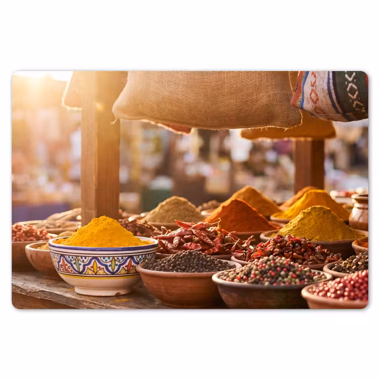 Placemat - 6 stuks - Specerijen - Markt - Kleurrijk — 7
