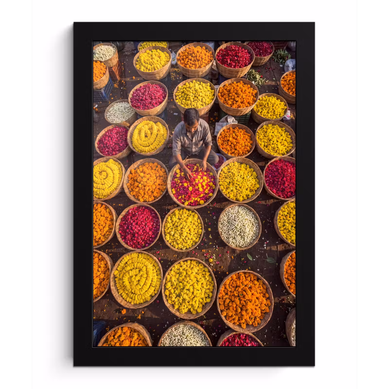 Poster met lijst - Bloemen - Markt - Kleurrijk — 1