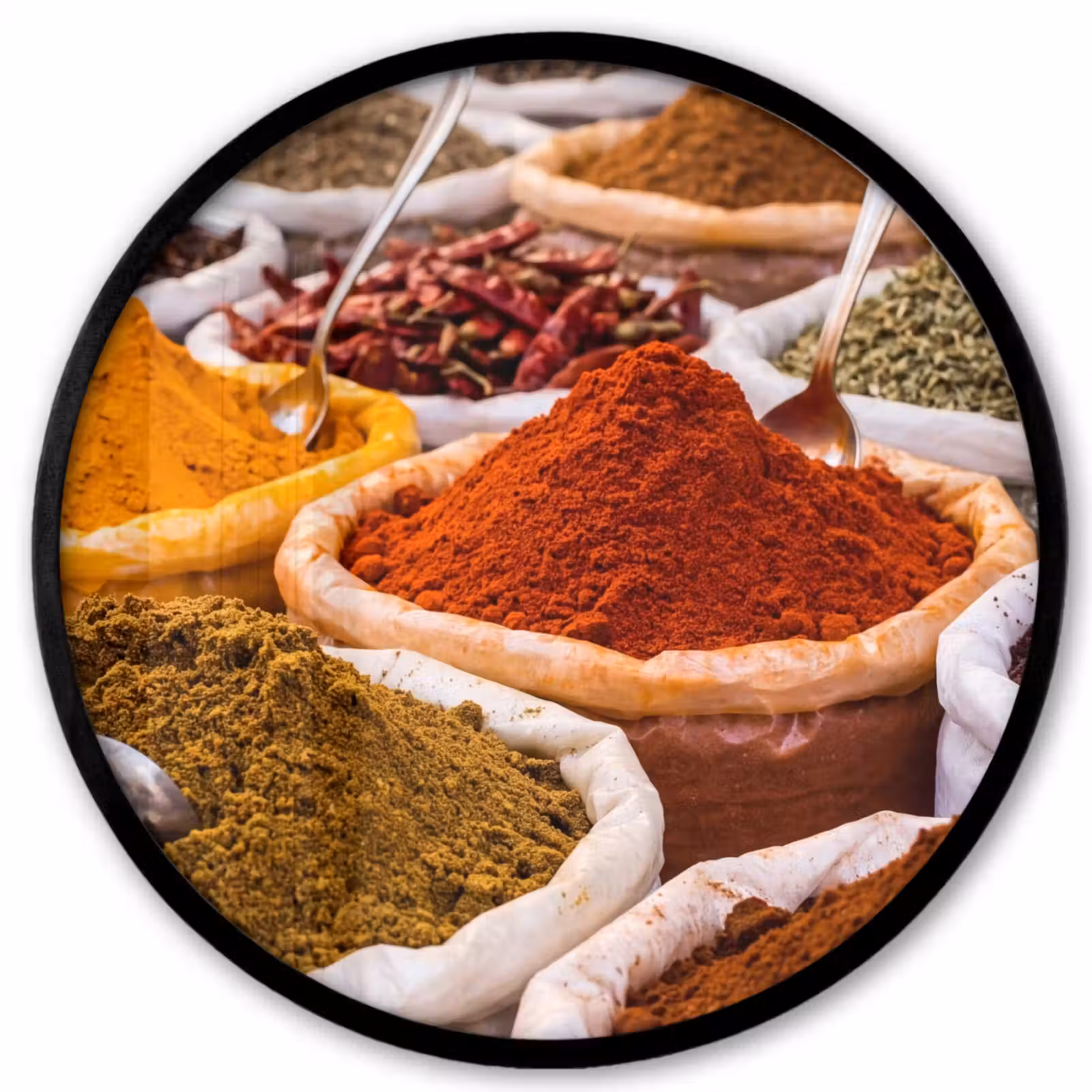 Ronde fotolijst - Kruiden - Markt - Eten — 1