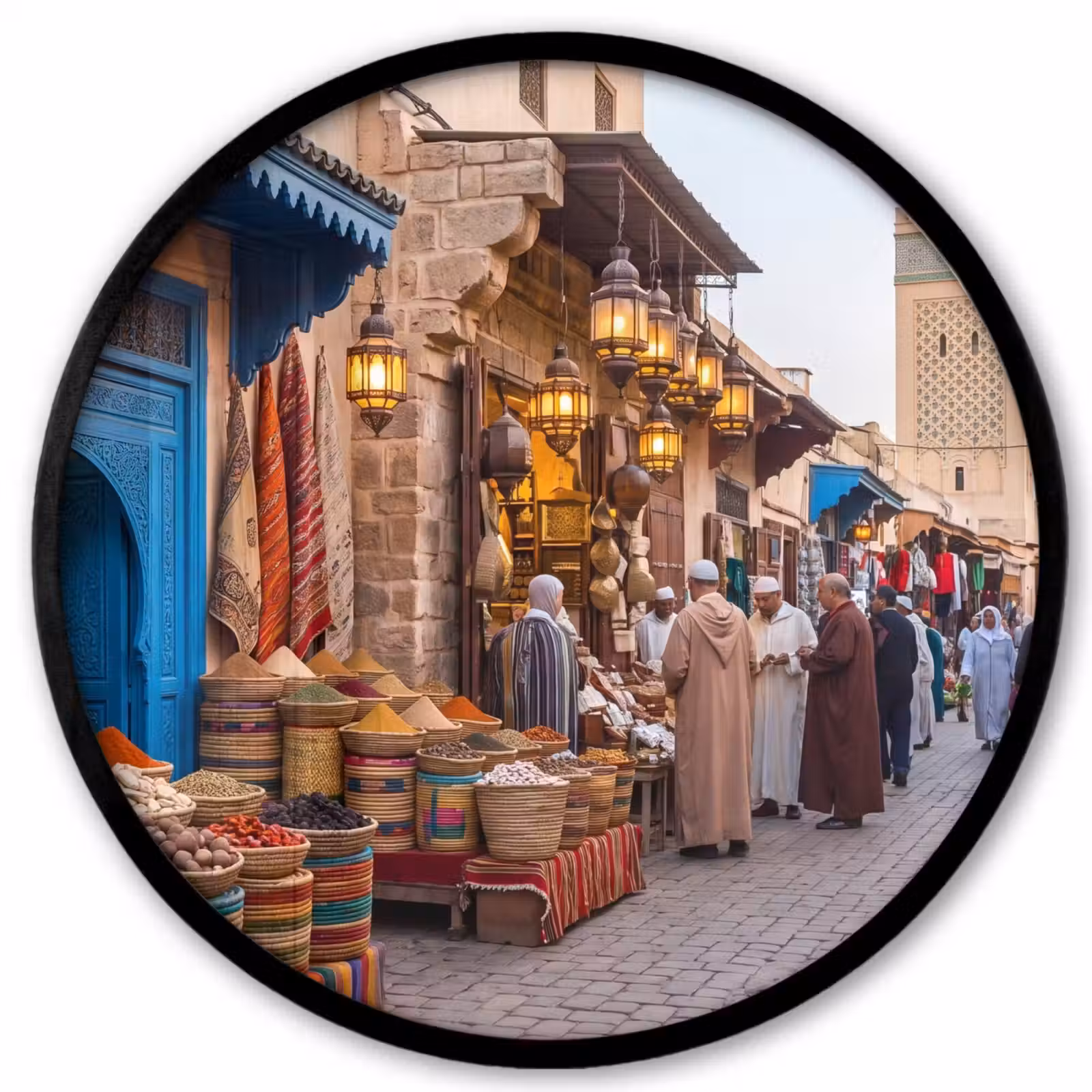 Ronde fotolijst - Markt - Oosters - Kleurrijk — 1