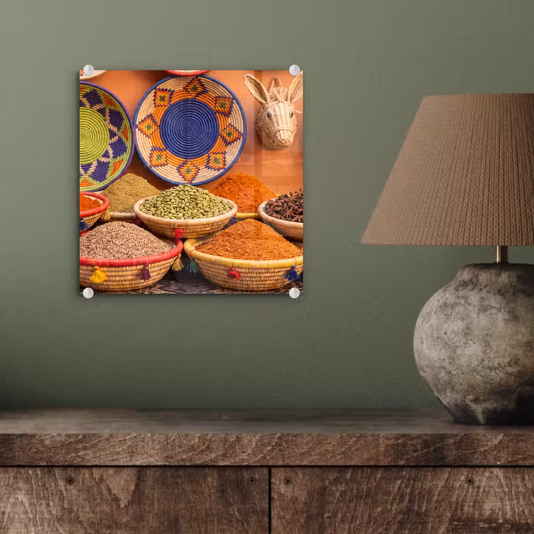Glas schilderij - Eten - Kleurrijk - Cultuur — 4
