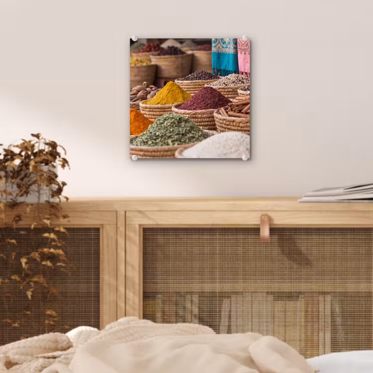 Glas schilderij - Kruiden - Manden - Oosters — 5