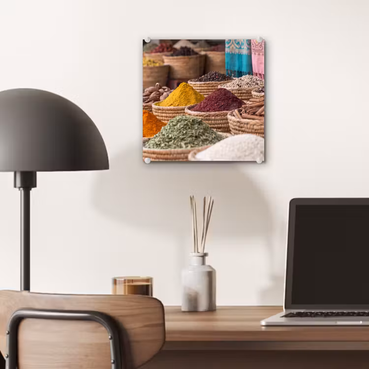 Glas schilderij - Kruiden - Manden - Oosters — 7