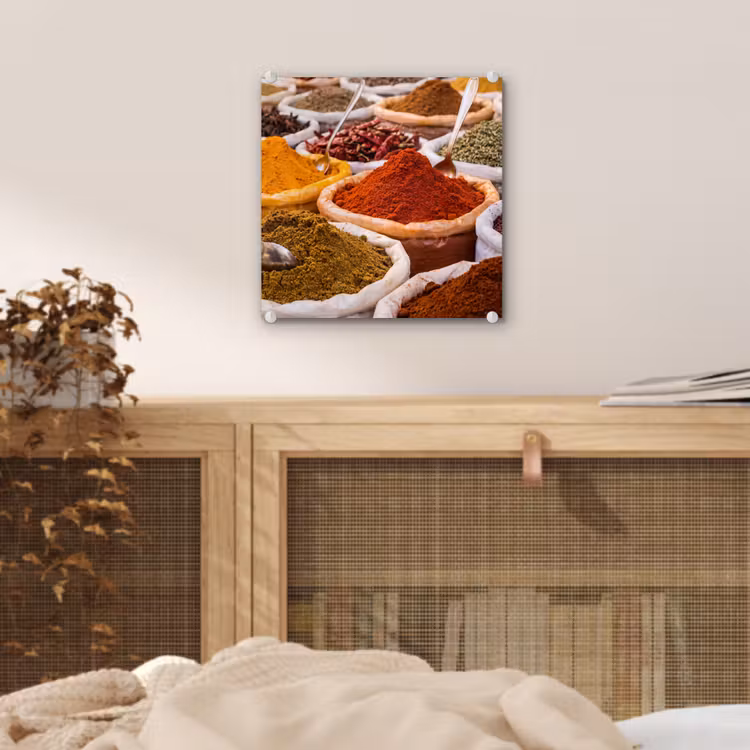 Glas schilderij - Kruiden - Markt - Eten — 5