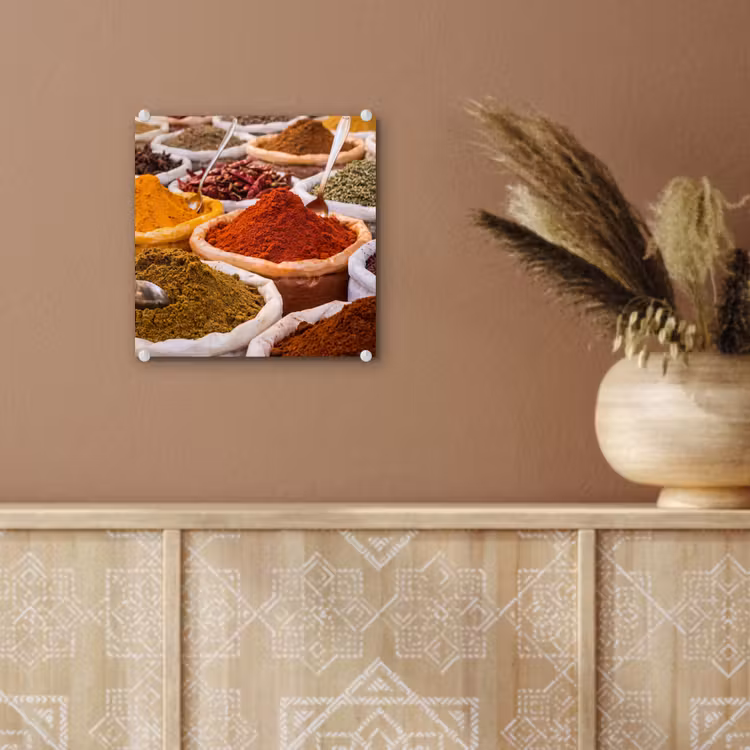Glas schilderij - Kruiden - Markt - Eten — 6