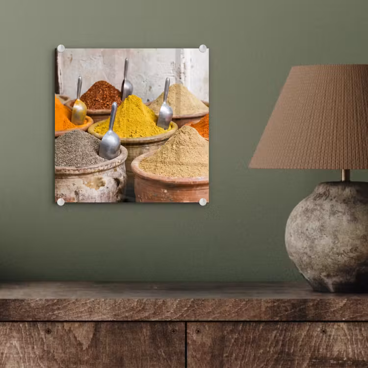 Glas schilderij - Kruiden - Potten - Oosters — 4