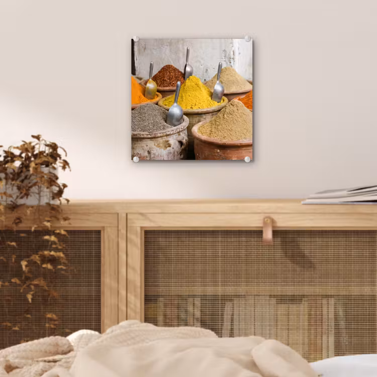Glas schilderij - Kruiden - Potten - Oosters — 5