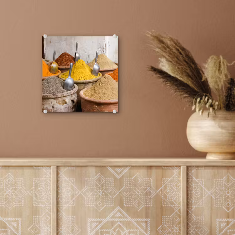Glas schilderij - Kruiden - Potten - Oosters — 6