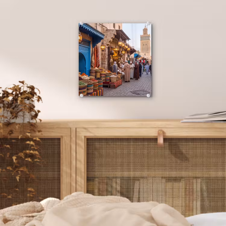 Glas schilderij - Markt - Oosters - Kleurrijk — 5