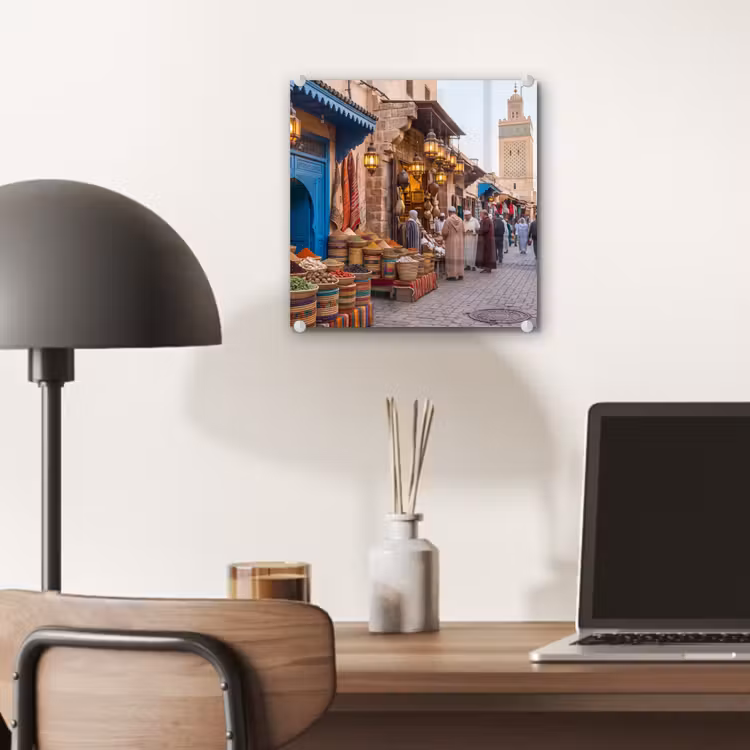 Glas schilderij - Markt - Oosters - Kleurrijk — 7