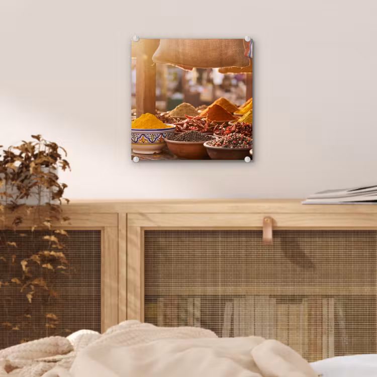 Glas schilderij - Specerijen - Markt - Kleurrijk — 5