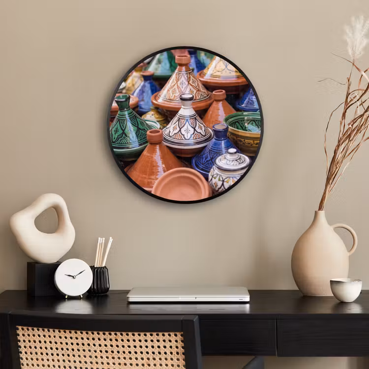 Ronde fotolijst - Aardewerk - Kleurrijk - Patroon — 3