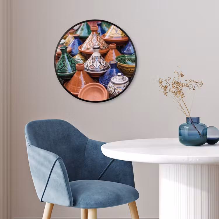 Ronde fotolijst - Aardewerk - Kleurrijk - Patroon — 4