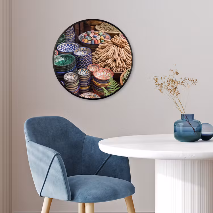 Ronde fotolijst - Aardewerk - Oosters - Kleurrijk — 4
