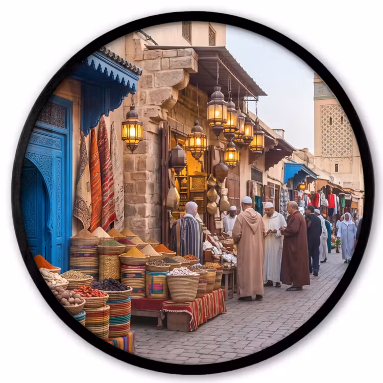 Ronde fotolijst - Markt - Oosters - Kleurrijk — 1