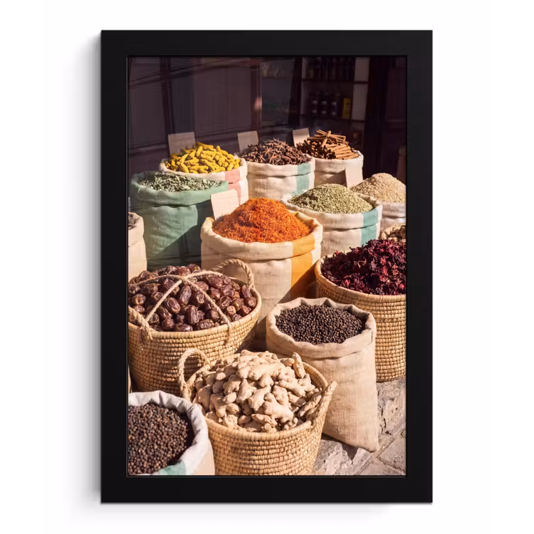 Poster met lijst - Kruiden - Markt - Kleurrijk — 1