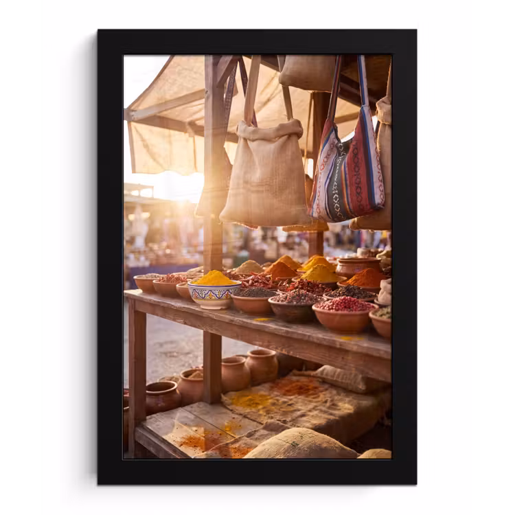 Poster met lijst - Specerijen - Markt - Kleurrijk — 1