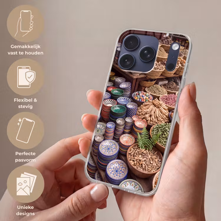 Telefoonhoesje Softcase - Aardewerk - Oosters - Kleurrijk — 4