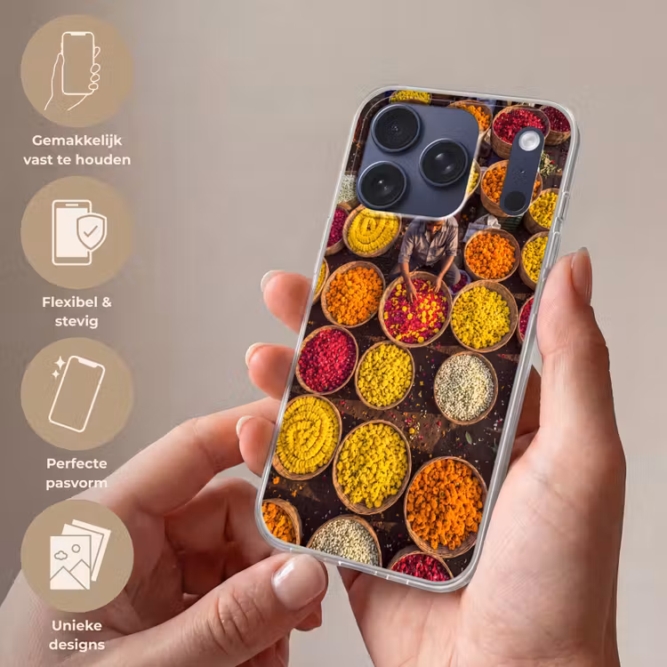 Telefoonhoesje Softcase - Bloemen - Markt - Kleurrijk — 4