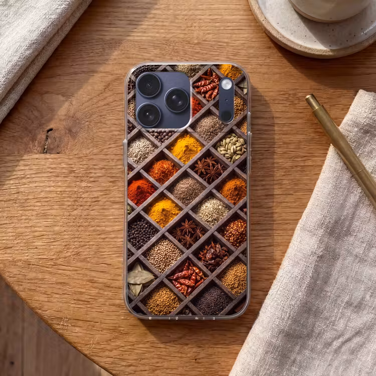 Telefoonhoesje Softcase - Kruiden - Houten - Eten — 2